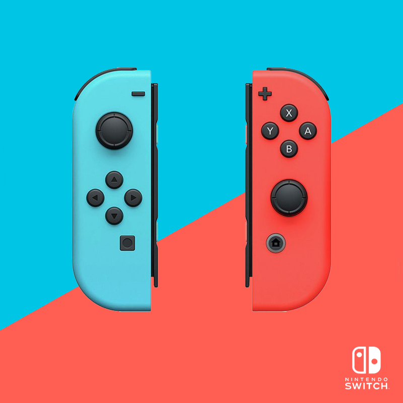  Nintendo Joy-Con (L/R) - Neon Red/Neon Blue : Video Games